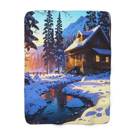 Cozy Winter Sherpa Fleece Blanket